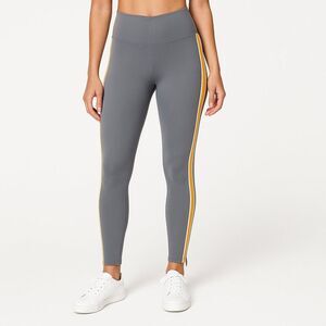 NEW Fabletics X-Small Twisted Stripe Motion365+ Pull-on Pant Short Gray Orange